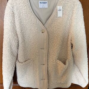 Old Navy Women's Beige Teddy Jacket